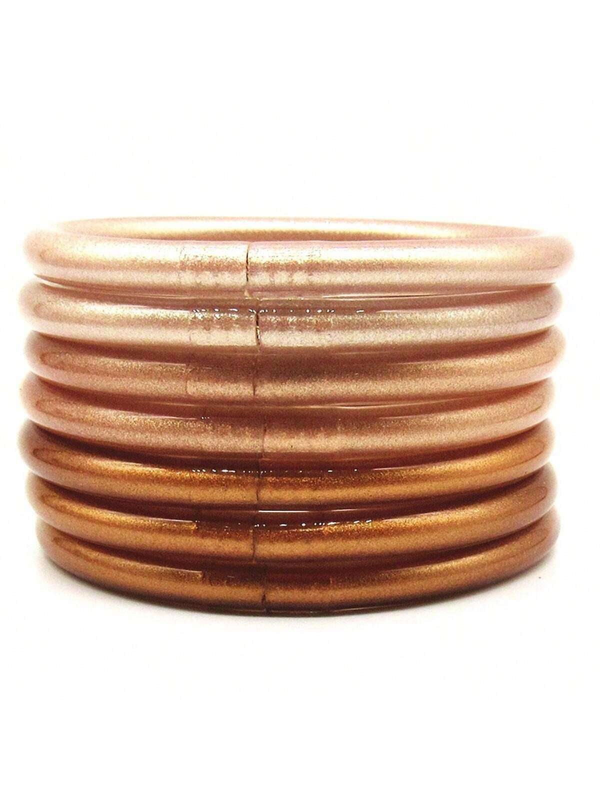 7pcs/Set Jelly Bangle Bracelets Set For Women Lightweight Cute Stack Silicone Bracelets Buddha Te... | SHEIN