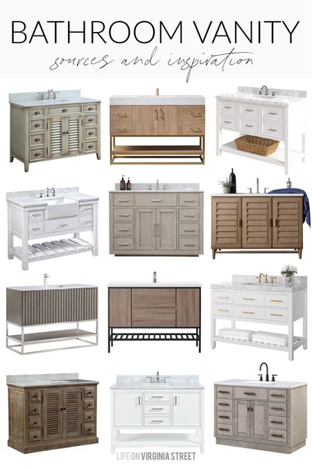 Sharing my favorite 48” bathroom vanities that are white, natural wood and painted. So many gorgeous options for a bathroom makeover! See even more finds here: https://lifeonvirginiastreet.com/48-bathroom-vanity-ideas/. Many are on sale right now!
.
#ltkseasonal #ltkhome #ltkfamily #ltkstyletip #ltksalealert

#LTKhome #LTKSeasonal #LTKsalealert