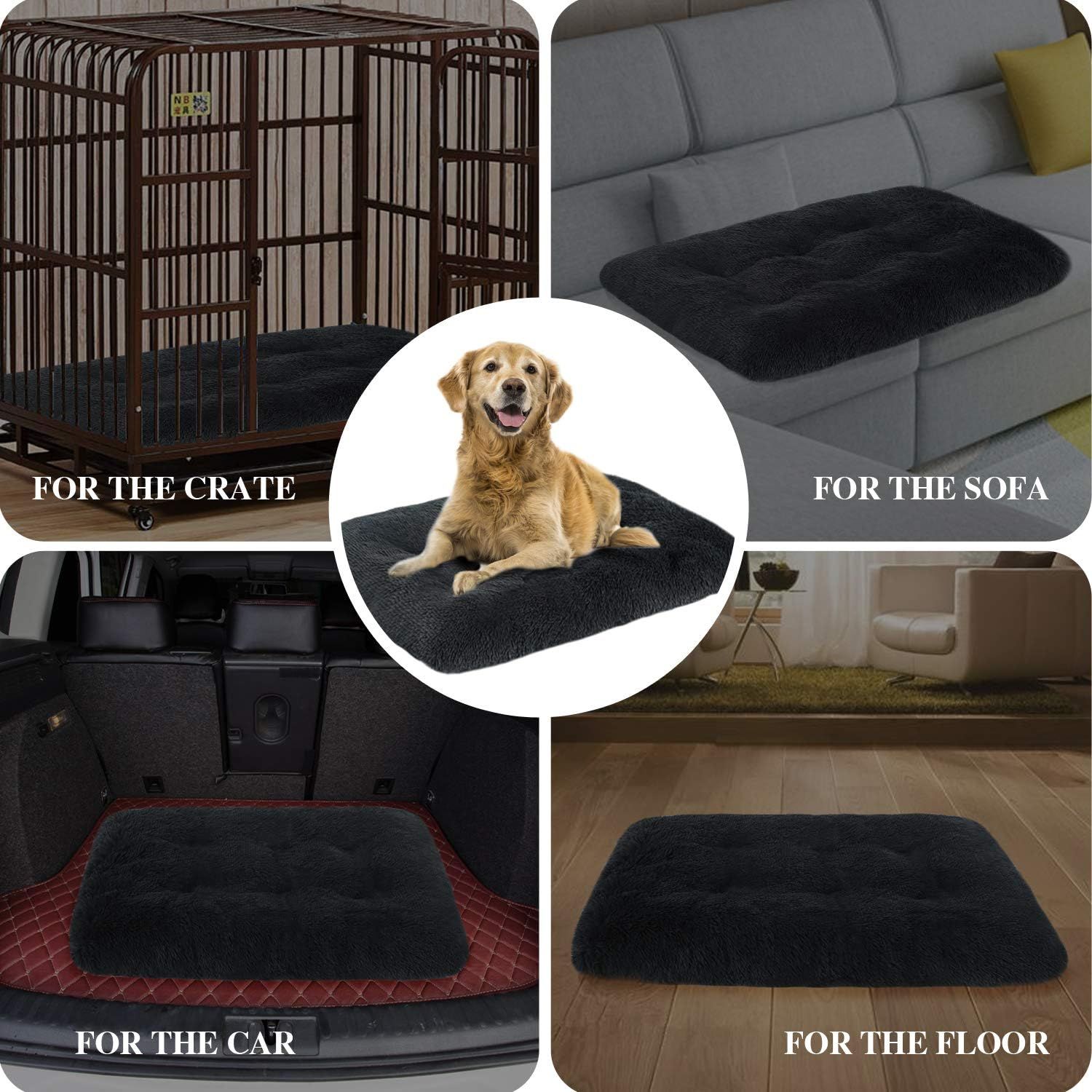 OXS Dog Bed Long Plush Pet Bed, Comfortable Faux Fur Washable Crate Mat for Jumbo Large Medium Do... | Amazon (US)