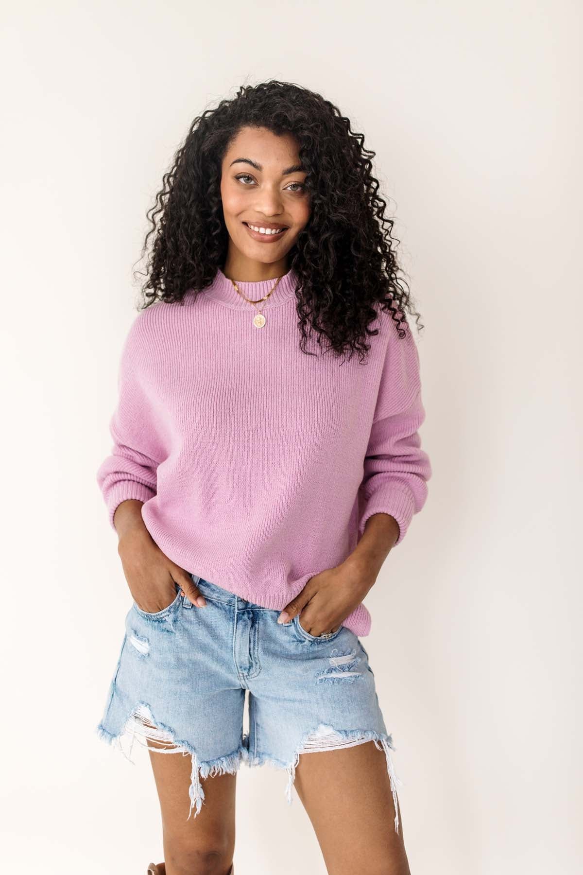 Cole Lilac Lightweight Sweater | The Post