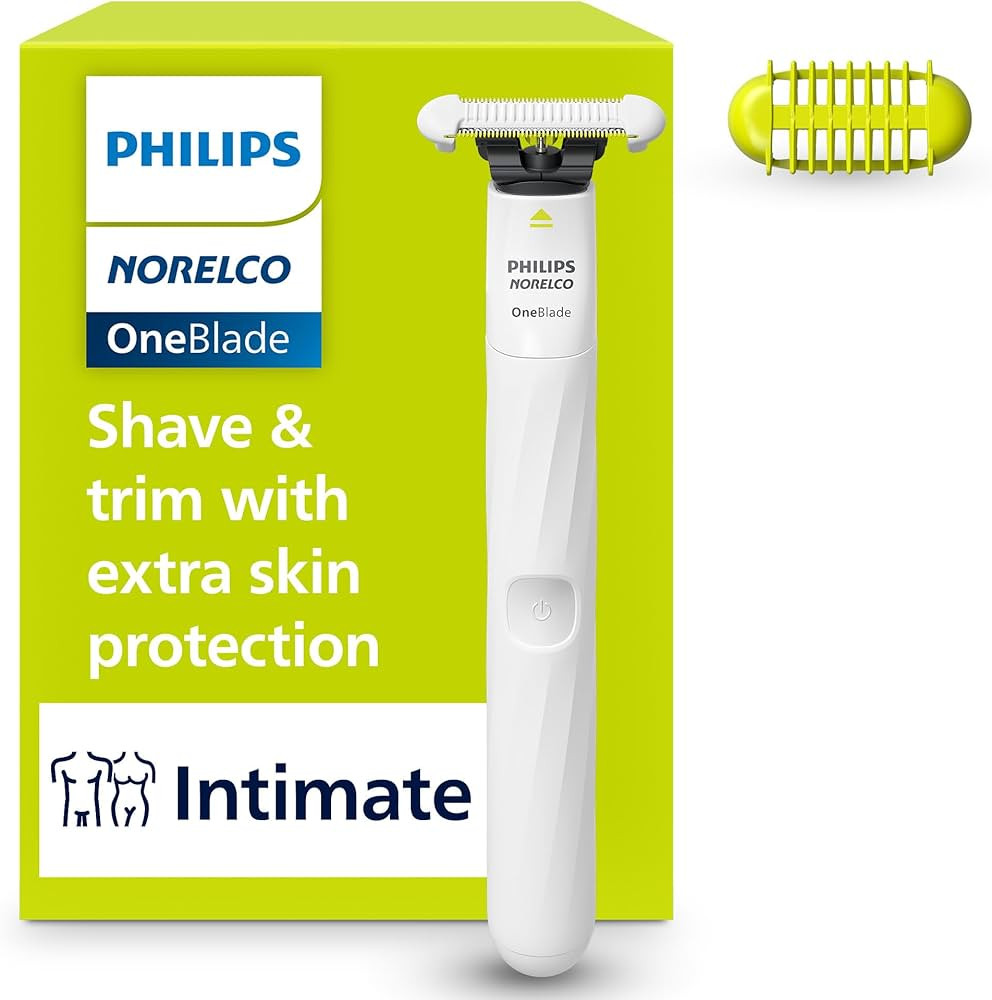 Philips Norelco OneBlade Intimate, Designed For Pubic Grooming, Trim & Shave With Extra Skin Prot... | Amazon (US)