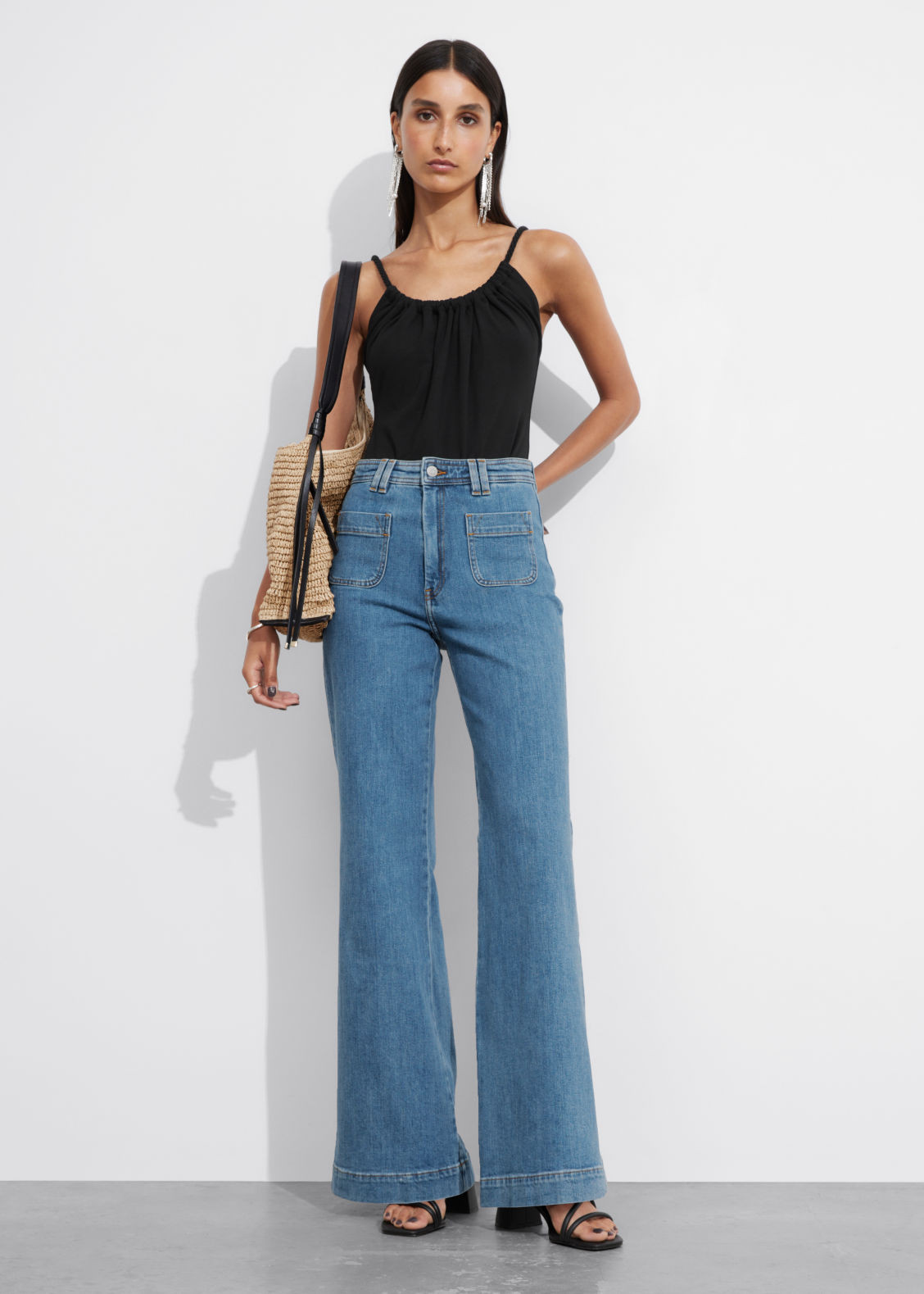 Patch-Pocket Bootcut Jeans - Blue | & Other Stories US