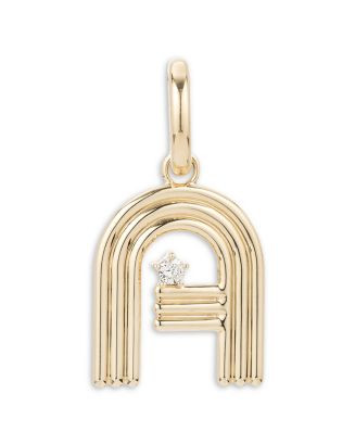 14K Yellow Gold Groovy Diamond Initial Pendant | Bloomingdale's (US)