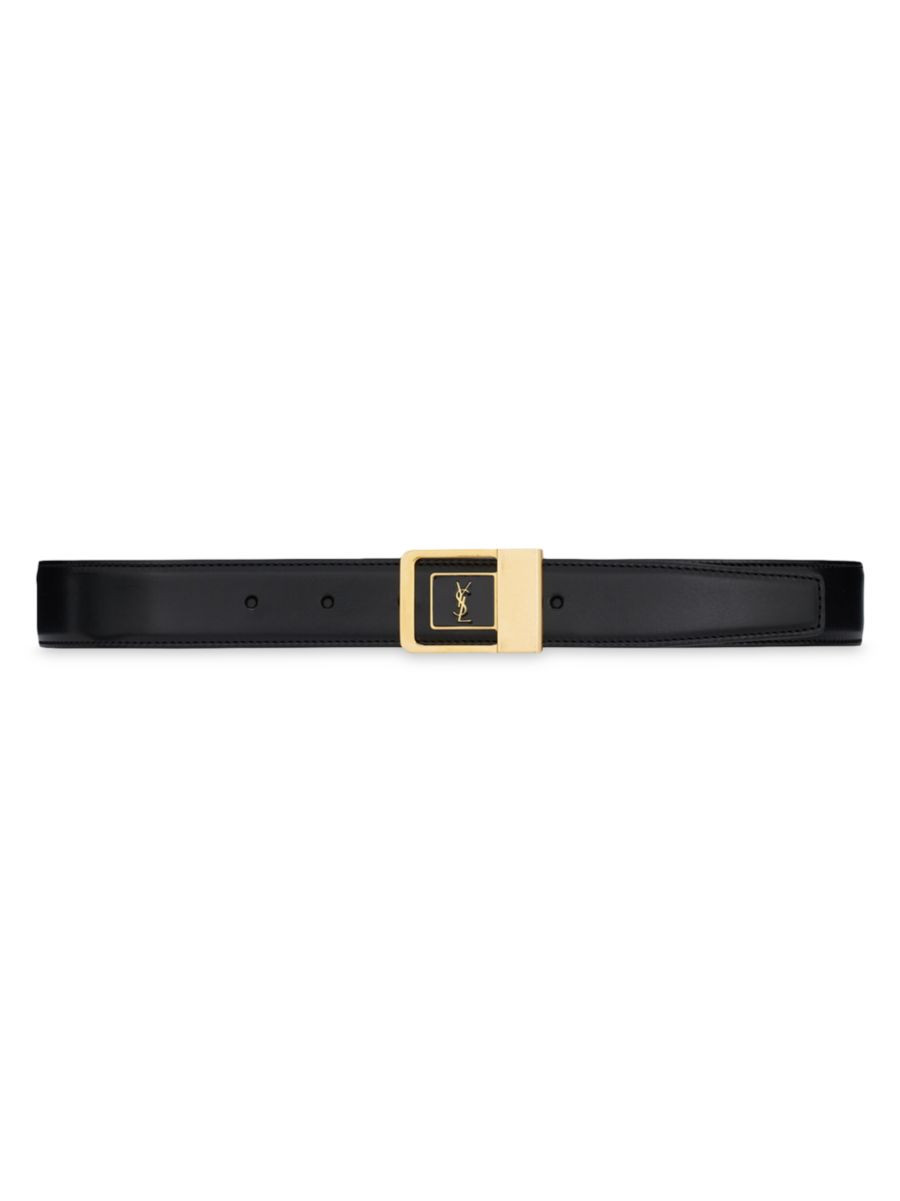 Female Buckle Belt in Lacquered Leather | Saks Fifth Avenue