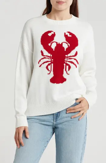 Vigoss Lobster Pullover Sweater in White at Nordstrom Rack, Size Small | Nordstrom Rack
