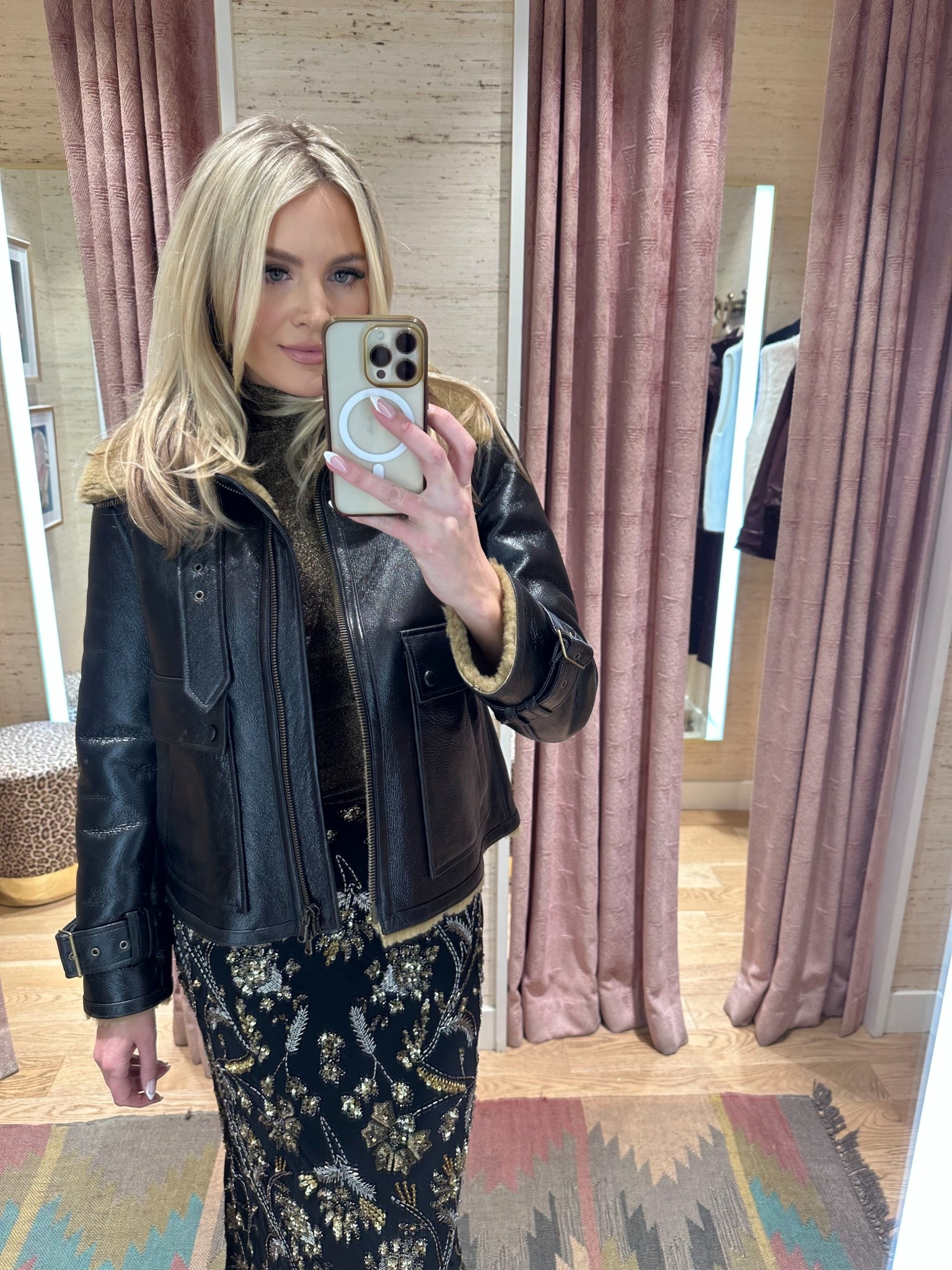 On sale!

The jacket that makes every outfit cooler. 🖤
Obsessed with this shearling-lined leather moment from Veronica Beard — luxe texture, timeless design, and a hint of edge. Pair it with metallic knits or denim for that off-duty, model-approved look.

leather jacket outfit, fall layering, effortless street style, elevated essentials, quiet luxury look, chic outerwear, Veronica Beard jacket, statement coat, modern edge, cold weather fashion