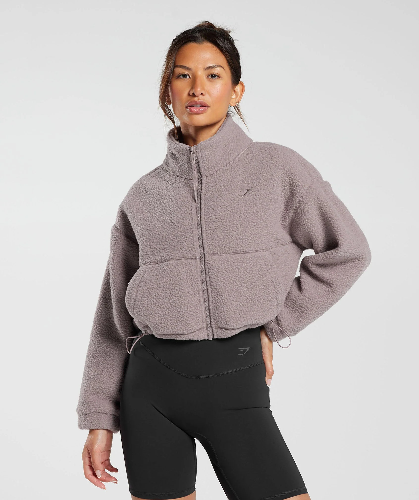 Gymshark Elevate Fleece Midi Jacket - Washed Mauve | Gymshark US