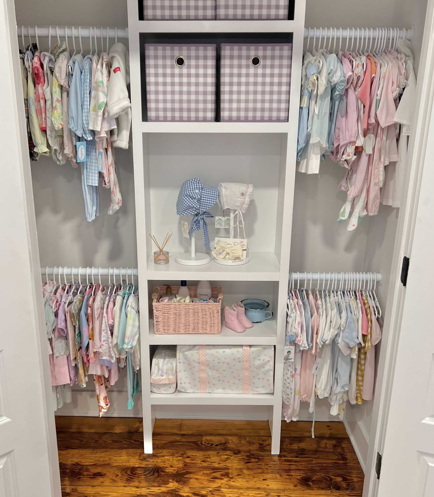 Hattie’s gingham cubbies are on sale for $4 right now!! 

Nursery details 
Nursery decor
Closet organization 
Closet system 

#LTKbaby #LTKsalealert #LTKkids