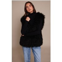 Black Mongolian Faux Fur Gilet | PrettyLittleThing UK