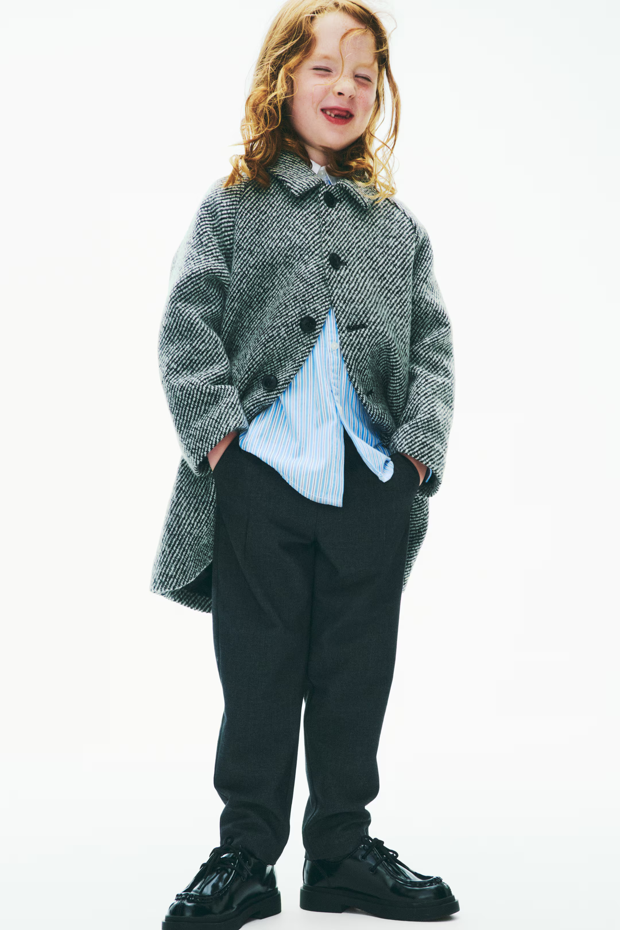 Wool-Blend Coat - Gray melange - Kids | H&M US | H&M (US + CA)