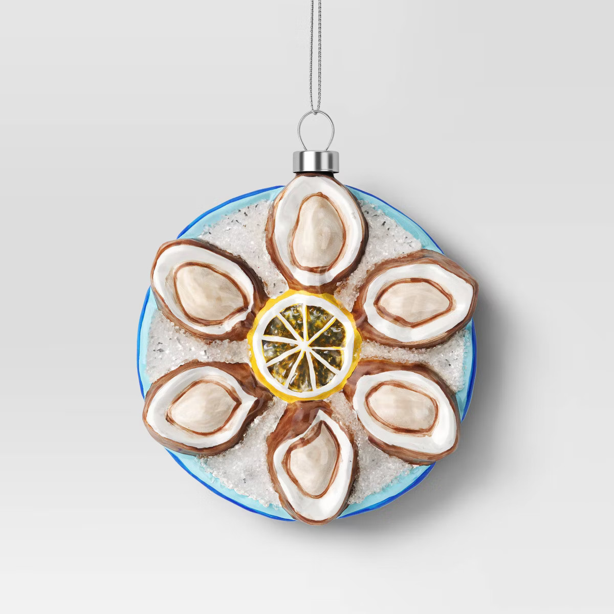 4" Christmas Glass Oyster Ornament Blue Plate - Wondershop™ | Target