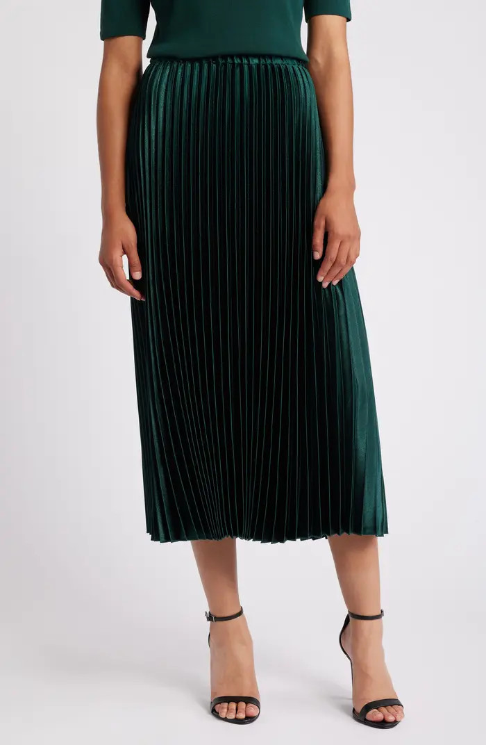 Anne Klein Pleated Satin Skirt | Nordstrom | Nordstrom