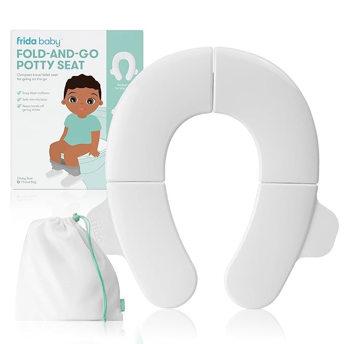 Frida Baby Fold-and-Go Potty Seat for Toilet | Foldable Travel Potty Seat for Toddler, Fits Round... | Amazon (US)