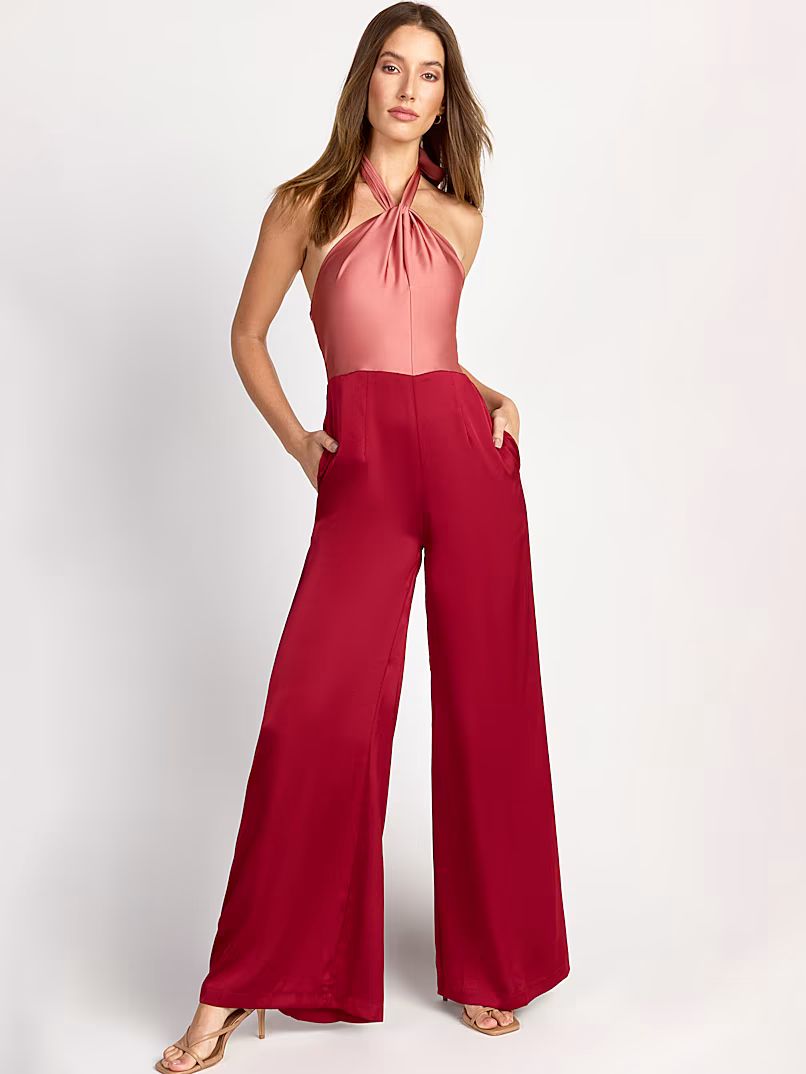 Two-Tone Halterneck Jumpsuit - Strut & Bolt - New York & Company | New York & Company