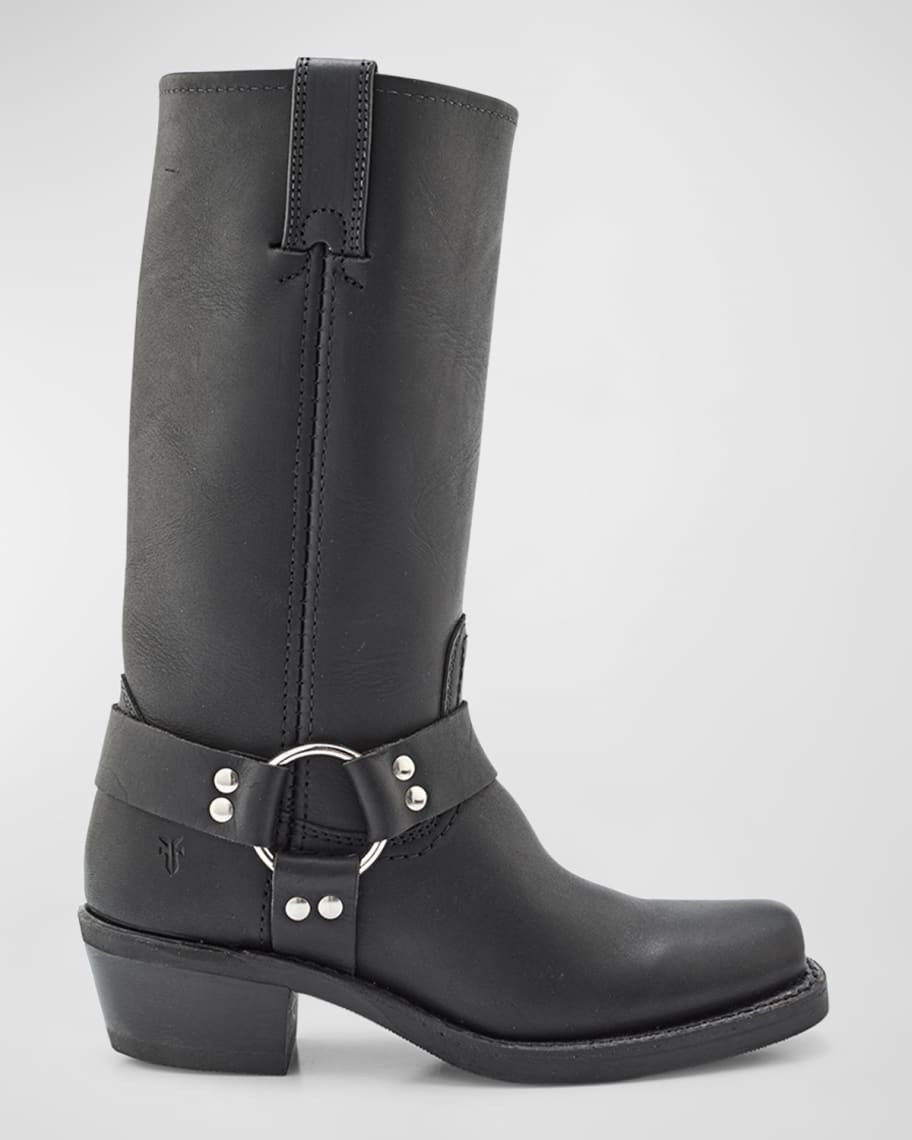 Tall Leather Harness Biker Boots | Neiman Marcus