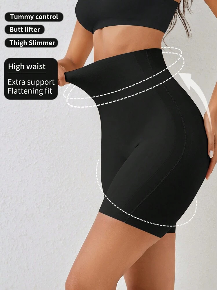 Women High-Waisted Solid Color Body-Shaping Bottoms | SHEIN