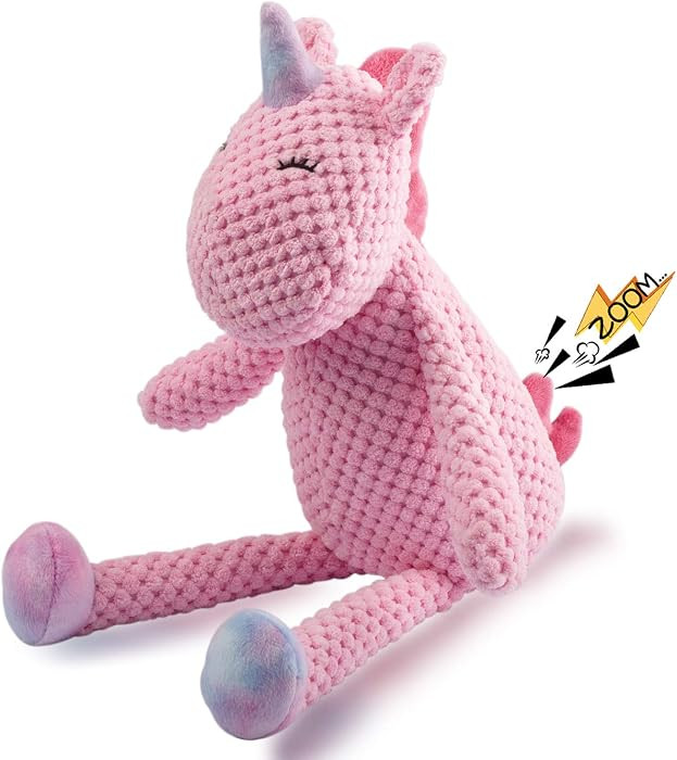 GOOLA Squeaky Dog Toys - Durable Plush Toys with Squeaker & Crinkle Paper,Pink Unicorn Themed Pac... | Amazon (US)
