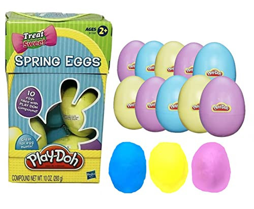 Easter Egg Hunt Filled Plastic Eggs- 10 Pack of 1 Oz Colorful Kids Doh- Play & Mold to Fun Dough Shapes -Candy Alternative for Bunny Basket Stuffers, Pinata Toys, Kids Party Favors- Non-Toxic, Ages 2+ | Amazon (US)