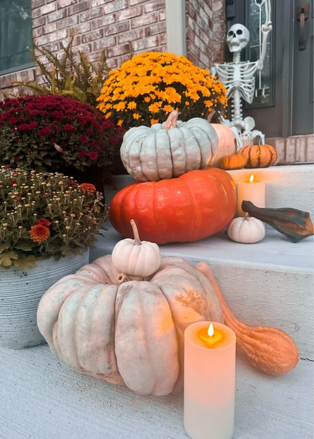 These flameless candles are IT for outdoors! Comes in a set of 4  They are waterproof and run on timer that is remote controlled. Amazing quality and looks very realistic  

#LTKhome #LTKHalloween #LTKSeasonal