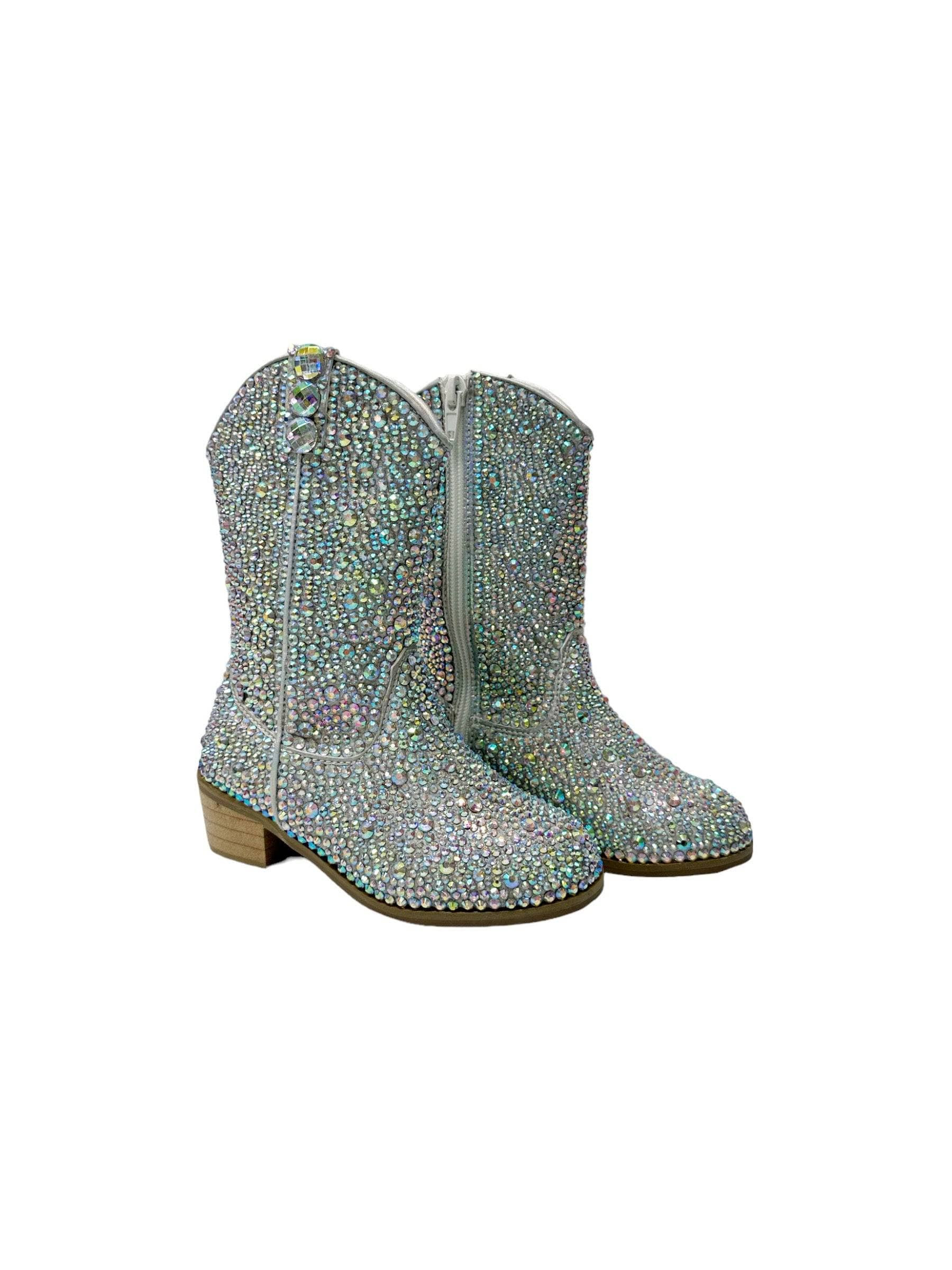 Silver Crystal Cowgirl Boots | Lola + The Boys