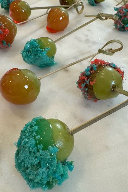 Have you ever tried Jolly Rancher Candied Grapes? 🍇 🍭 These are such a fun treat and easy to make.  You can find the full recipe with step-by-step instructions on our blog youngwildme.com.  #SummerTreat #CandiedGrapes #JollyRancherGrapes 

#LTKHome #LTKParties #LTKFamily