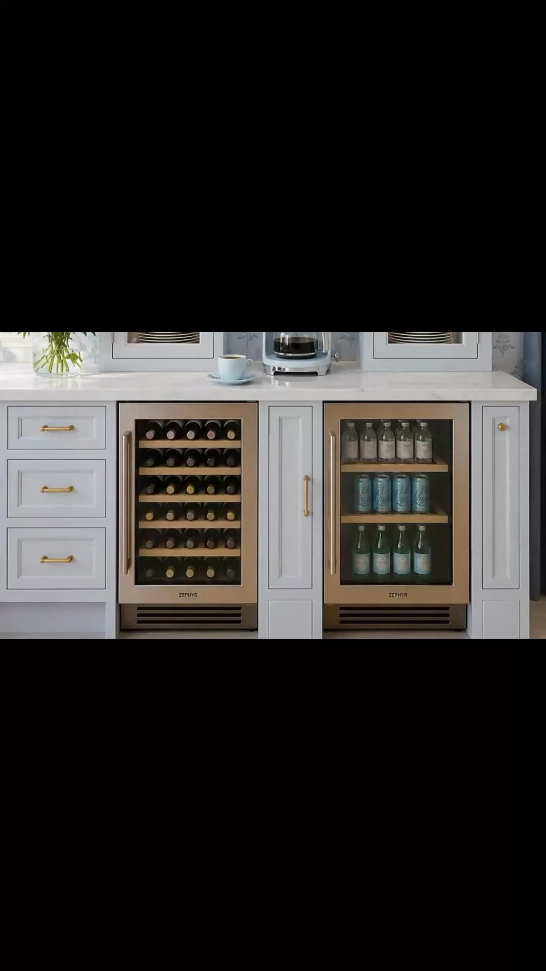 Happy Mother’s Day weekend 🤍
How about starting your Mother’s Day weekend right here — a beautifully layered kitchen coffee station designed for slow mornings and easy entertaining.

One of my favorite details in this setup is the dual undercounter wine cooler and beverage refrigerator — having those appliances built in underneath gives you the counter space to actually create a dedicated coffee station like this instead of losing the entire surface to bulky appliances.

Featuring a pastel blue SMEG coffee maker, coffee mugs, elegant floral arrangement, dinnerware, wine glasses, Roman shades, wallpaper, and undercounter refrigeration that helps turn the kitchen into a more functional and elevated entertaining space.

#coffeestation #winecooler #beveragefridge #undercounterrefrigerator #kitchendesign #kitcheninspo #mothersdayweekend #smeg #smegcoffee #romanshades #wallpaperdecor #kitchendecor #morningcoffee #wineglasses #dinnerware #kitchenstyling #luxurykitchen #organicmodern #entertainingathome #ltkhome #coffeecorner #kitchenmoment

#LTKMothersDay #LTKHome #LTKSaleAlert