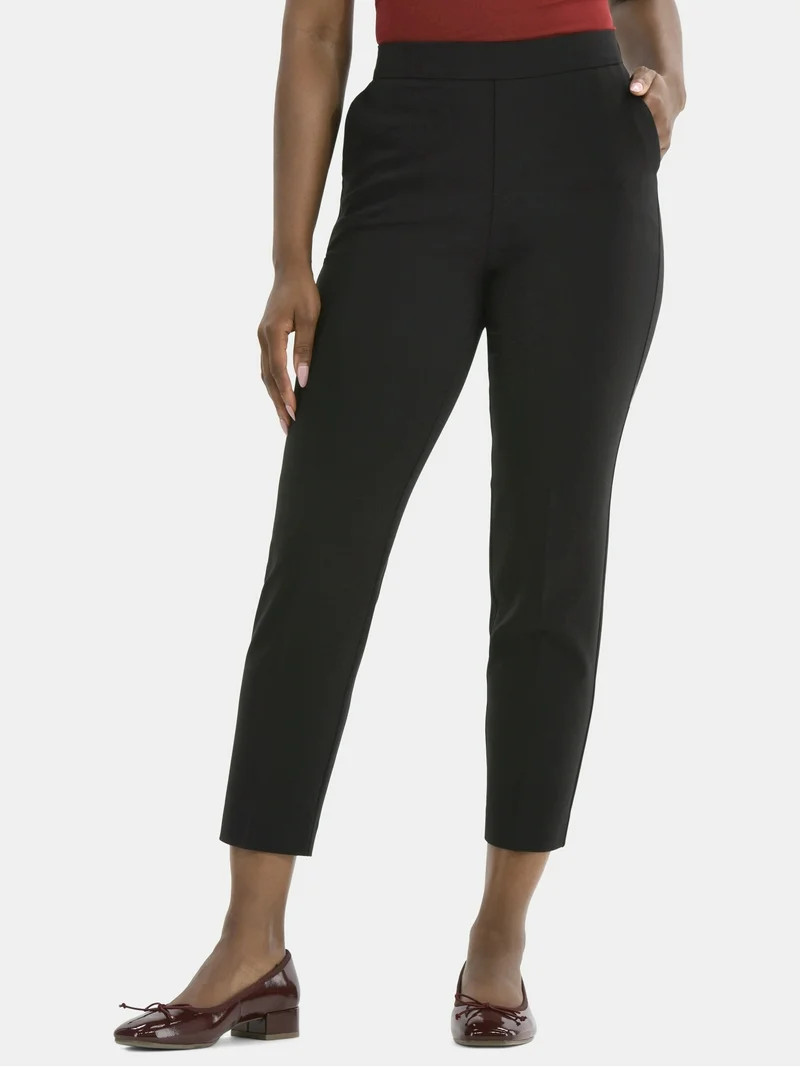 Time and Tru Women's Tapered Pull on Pants, 27" Inseam, Sizes XS-XXXL | Walmart (US)