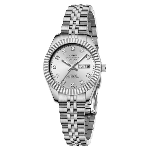 Amazon.com: NIBOSI Watches for Women Analog Quartz Stainless Steel Dial Gold Silver Two Tone Brac... | Amazon (US)