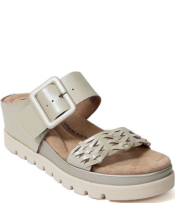 Jambu Dara Leather Woven Strap Platform Wedge Slide Sandals | Dillard's | Dillard's