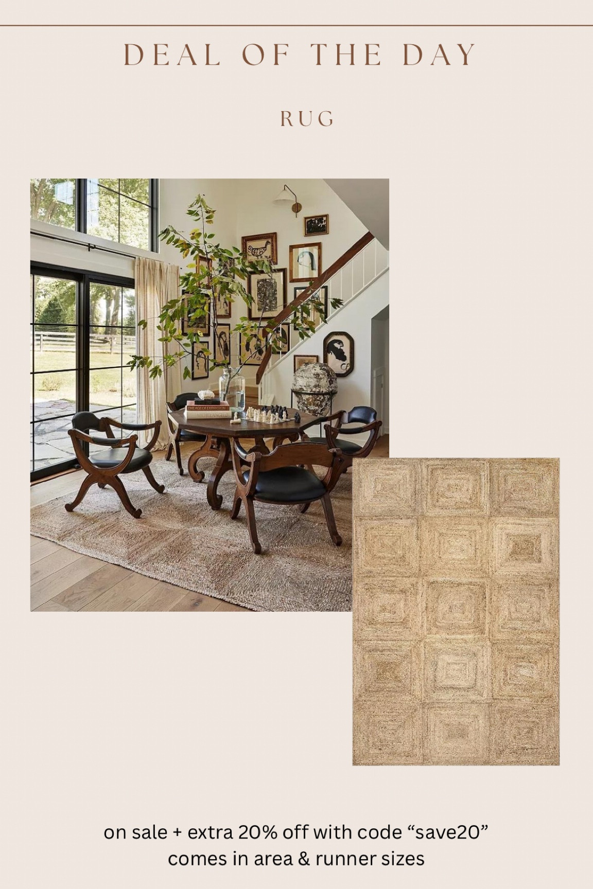 This gorgeous textured rug is on sale + extra 20% off in all sizes! Use code “save20” for deal!

Comes in area & runner sizes! 

#LTKHome #LTKSaleAlert