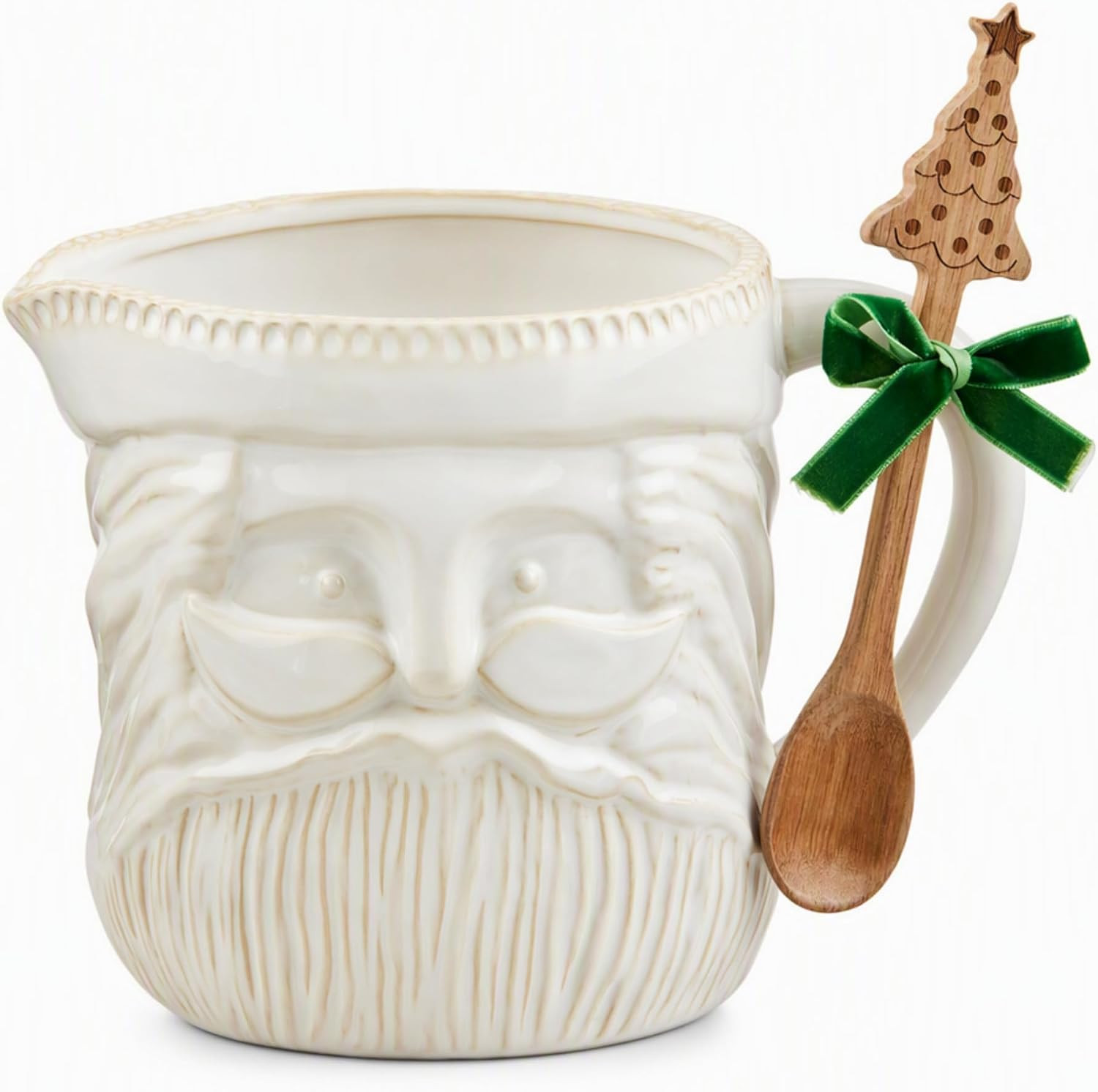Mud Pie White Xmas Santa, pitcher 70 oz | spoon 8" | Amazon (US)