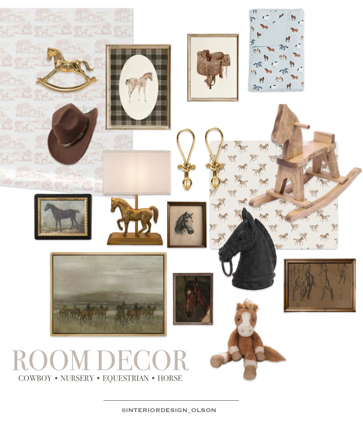 Cowboy Room Decor 

Create the ultimate cowboy nursery, toddler room, or boys’ room with these adorable horse and Western-inspired decor finds! Featuring cowboy hats, horse wallpaper, rocking horses, equestrian artwork, and more. Perfect for a cozy boys’ bedroom or playful Western nursery. Find all the links now on my LTK!
#CowboyNursery #BoysRoomDecor #ToddlerRoomDecor #HorseRoom #WesternNursery #EquestrianNursery #NurseryDecorIdeas #BoysBedroomIdeas #ToddlerRoomIdeas #WesternDecor #LTKhome #LTKbaby