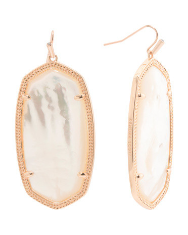 Rose Gold Danielle Mother Of Pearl Earrings | TJ Maxx