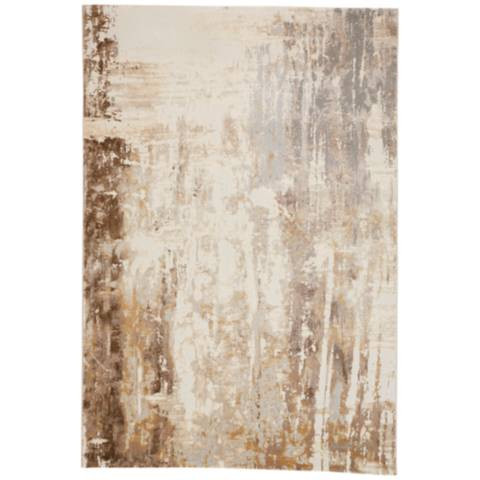Parker Abstract Indoor Tan Area Rug 3709F 5' x 7'-6" | Lamps Plus