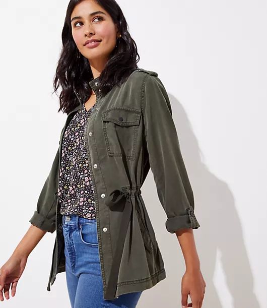 Drawstring Utility Jacket | LOFT