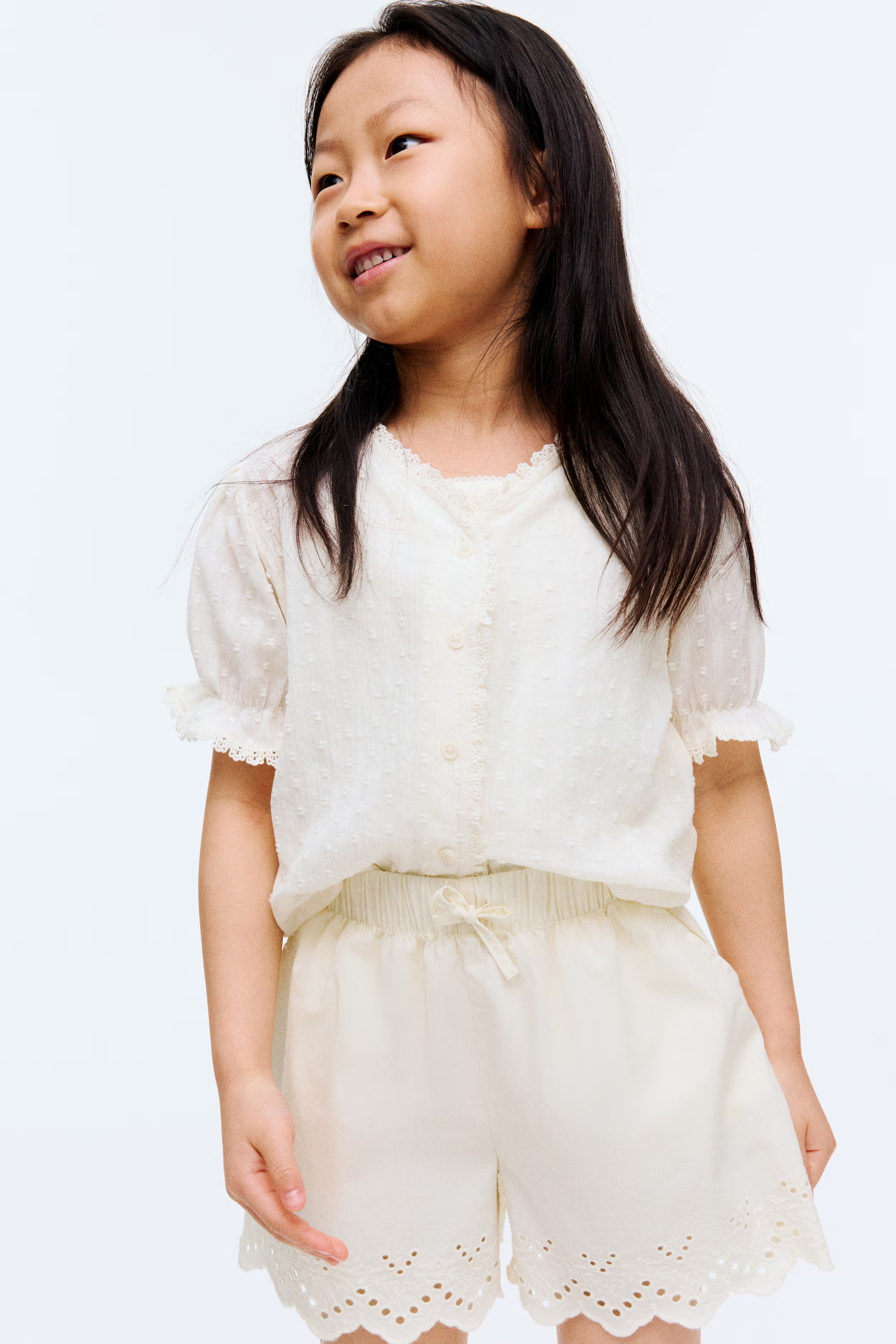 Cotton Shorts with Eyelet Embroidery | H&M (US + CA)