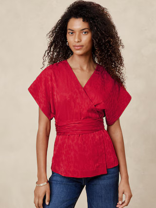 Wrap Jacquard Top | Banana Republic Factory | Banana Republic Factory