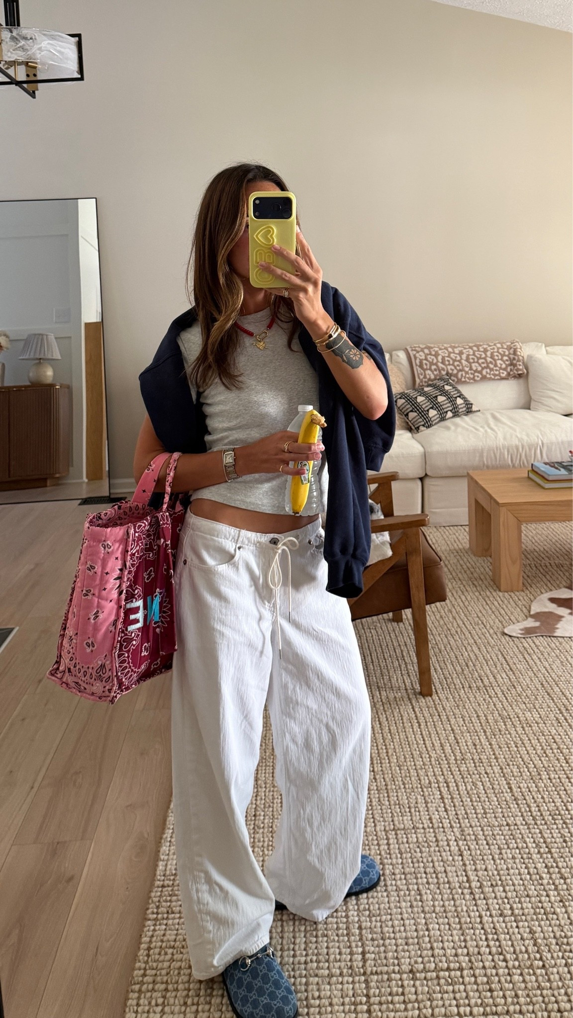 Airport outfit! I wear 24 short in these jeans. Tee is from Brandy but Abercrombie one is very similar!