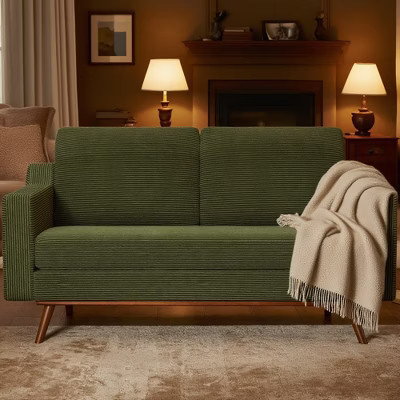 Dyonery 65.4" Comfy Green Loveseat Couches for Living Room Mid Century Modern Small Couch with Spring Cushion,Solid Wood Frame,Tool-Free Assembly | Target