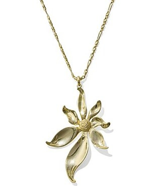 Kendra Scott Anya Flower Long Pendant Necklace - Gold | Dillard's