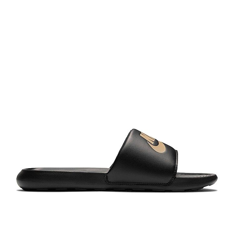 Nike Victori One Slide Sandal - Men's - Black/Gold Metallic - Slide | DSW