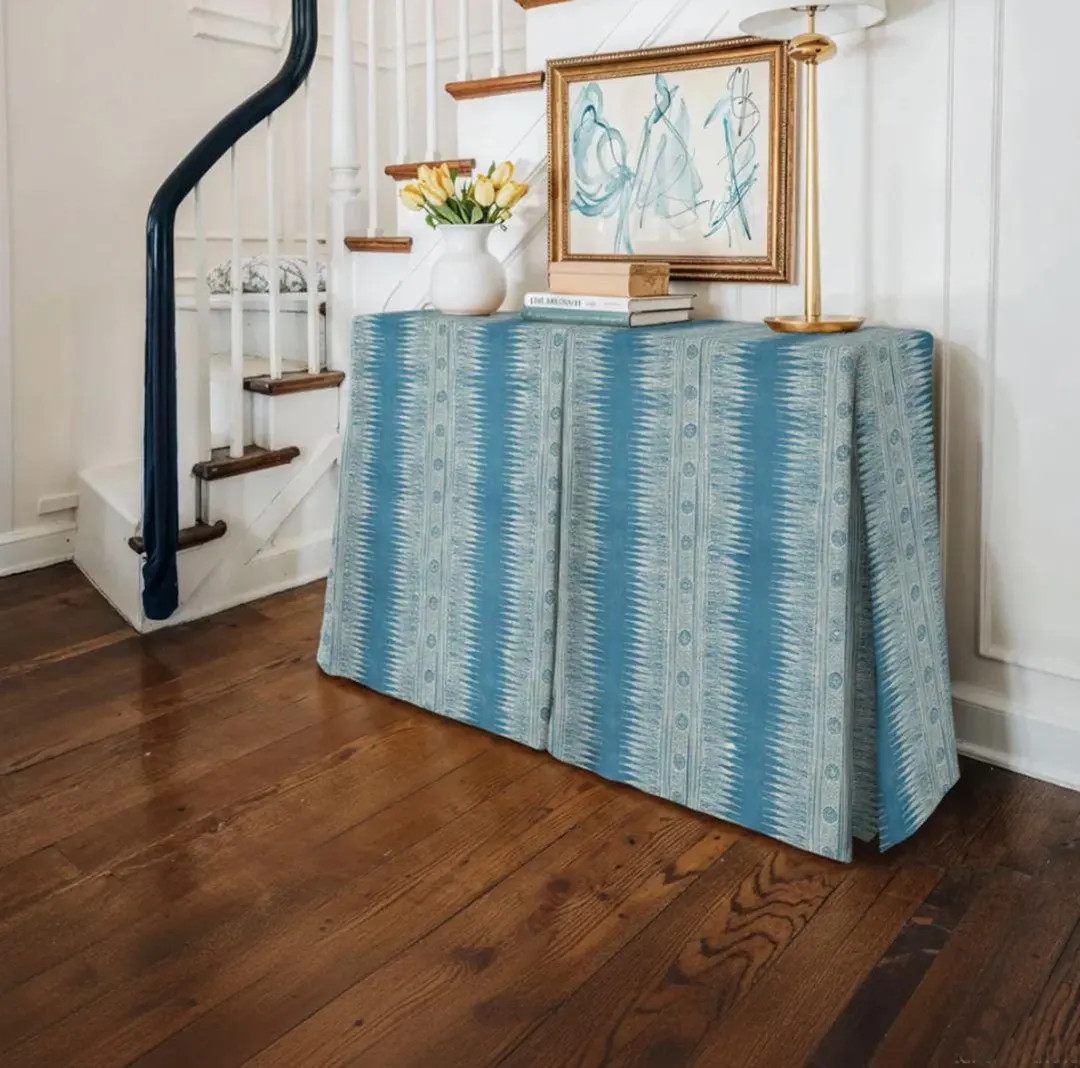 Custom Listing: Console Table Skirt in Customer's Own Fabric Lee Jofa Indian Zag - Etsy | Etsy (Global)