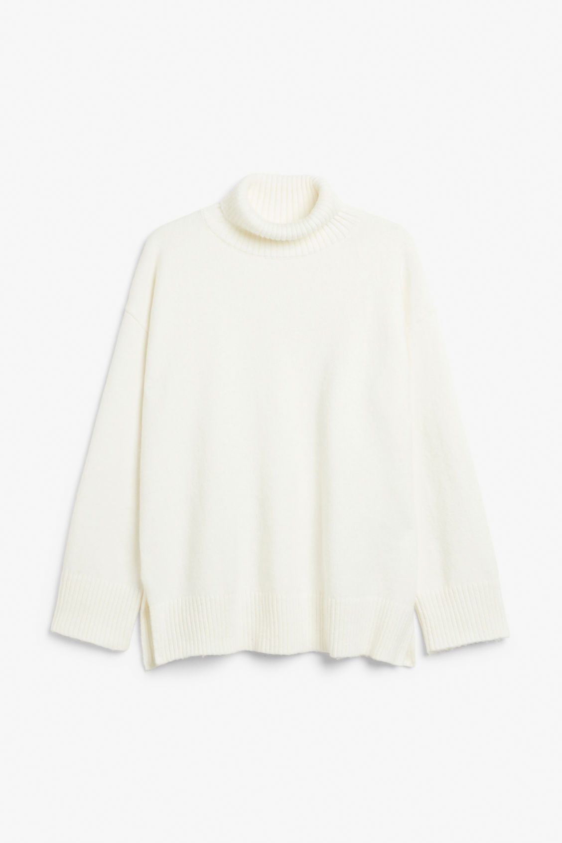 Oversized long sleeve turtleneck sweater - White | Monki