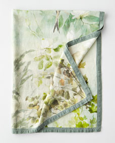Maple Tree Celadon Throw Blanket | Horchow
