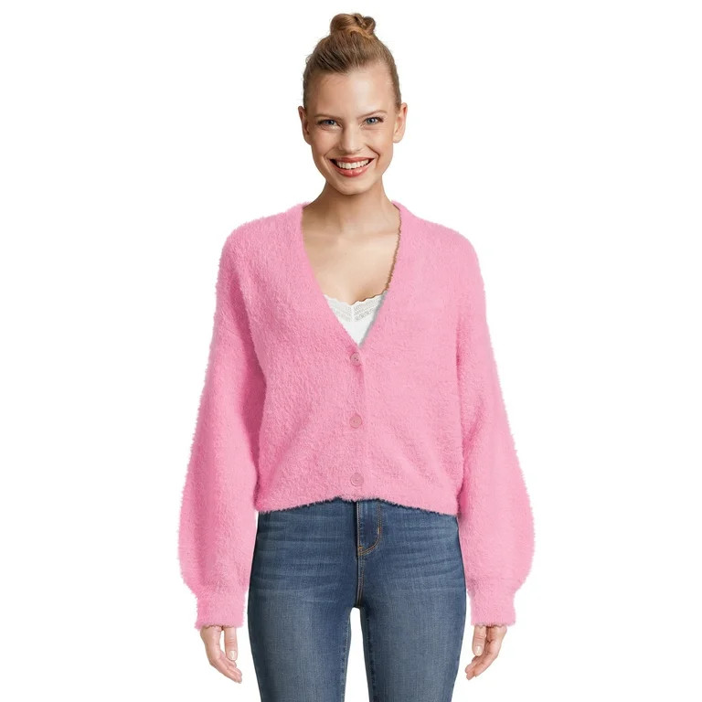 No Boundaries Juniors Minky Cardigan with Long Sleeves, Sizes XS-3XL | Walmart (US)