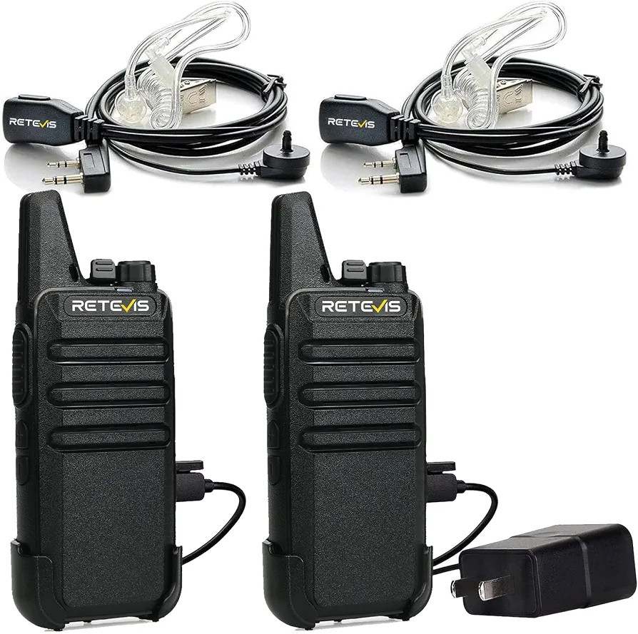 Retevis RT22 Walkie Talkies Long Range Rechargeable with Earpiece (2 Pack) | Amazon (US)