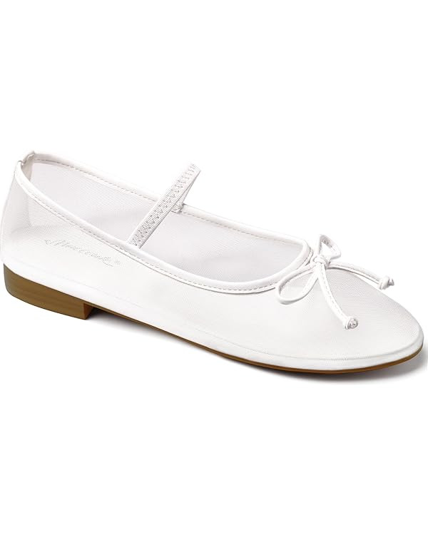 MUCCCUTE Women's Mesh Ballet Flats, Round Toe Ballerina Flats Shoes Casual Dress Mary Jane Flats | Amazon (US)