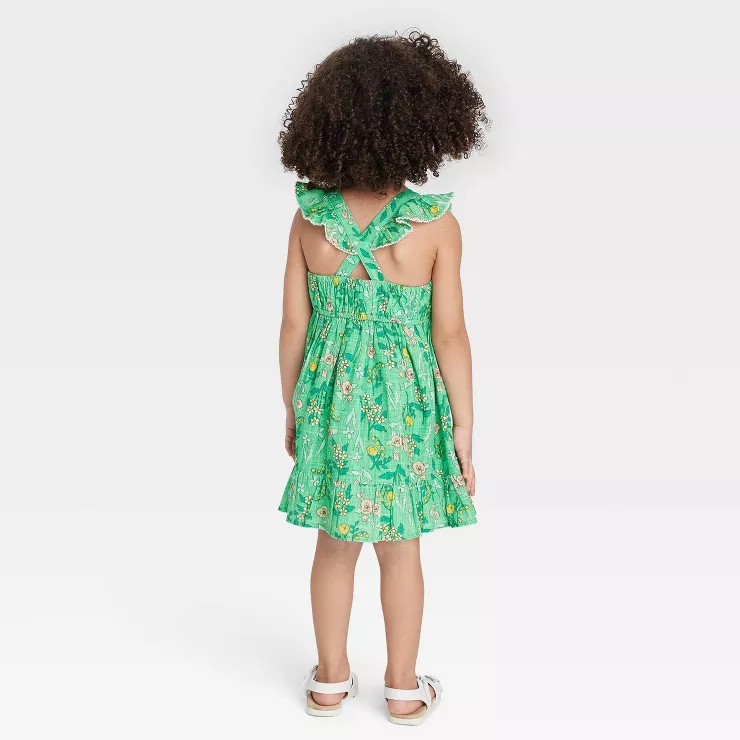 Toddler Girls' Floral Dress - Cat & Jack™ Green | Target