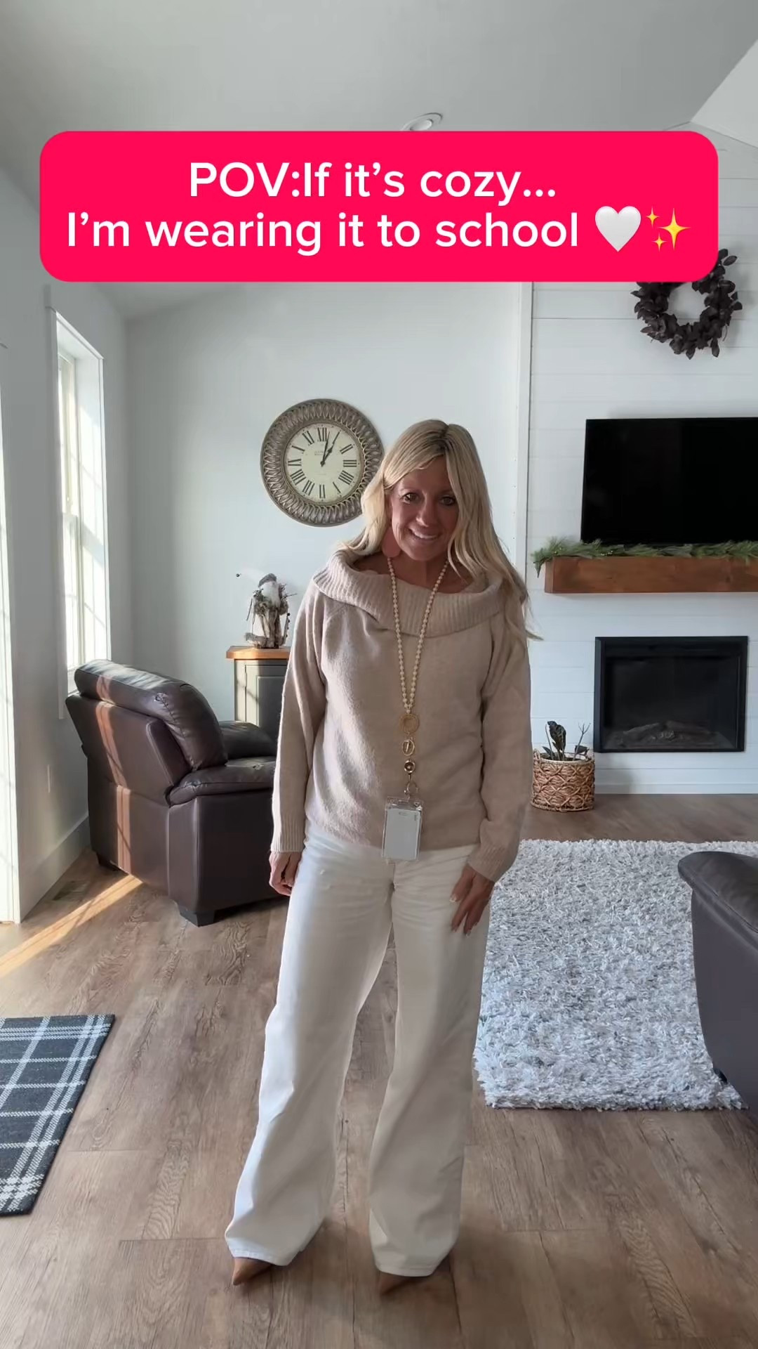 Work outfits POV: You want to look put together but still be comfy all day 👏🏼
This off-the-shoulder sweater is ON DEAL and perfect for teacher life 🤍
#TeacherOOTD #WorkOutfit #TikTokFashion #LTKFind

#LTKootd #LTKSaleAlert #LTKgrwm