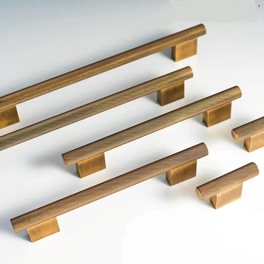 Bronze Brass Bar Handle With Wide Base/knurled Texture Cabinet Handle/home Improvement Hardware/o... | Etsy (US)